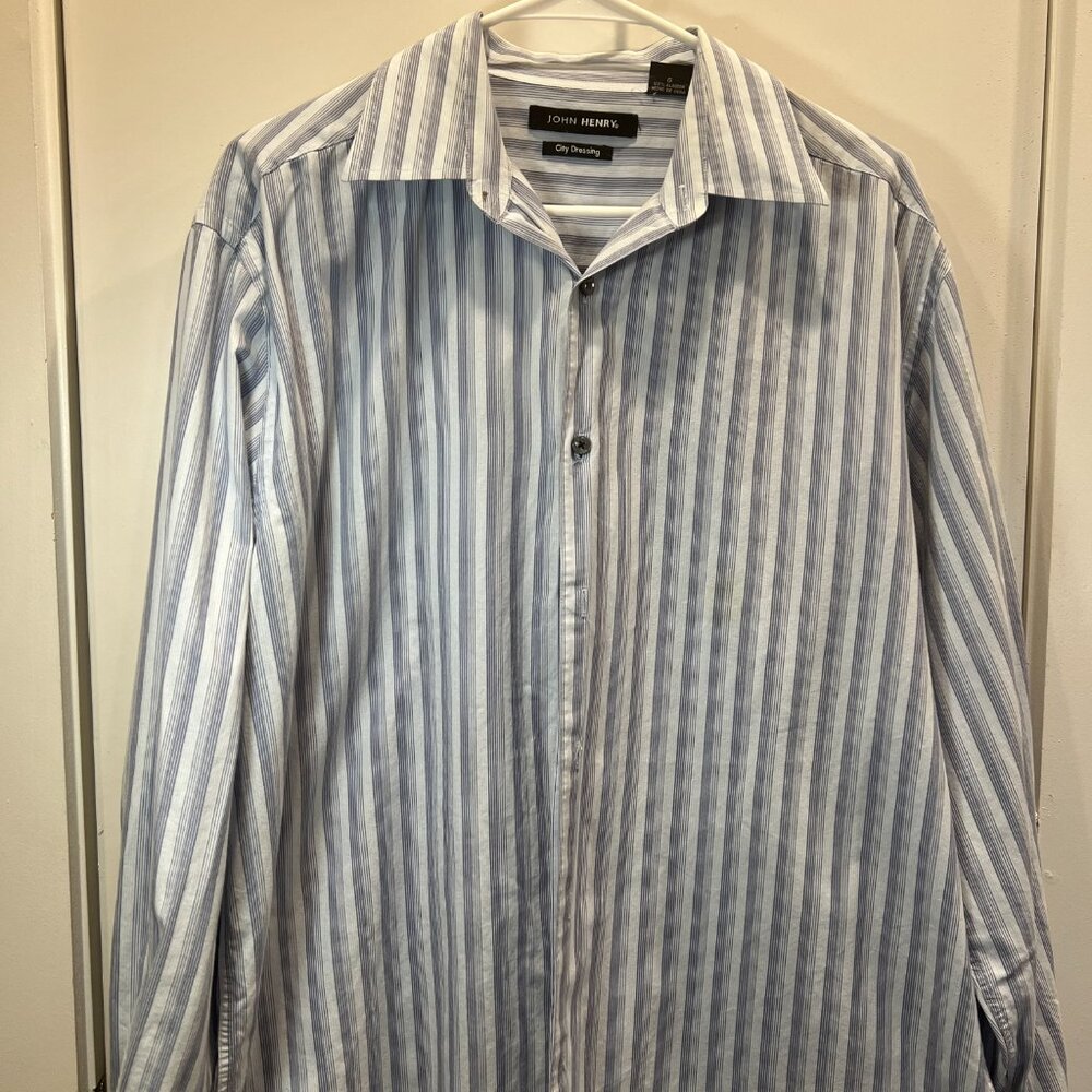 John Henry Men's Dress shirt - Striped Large